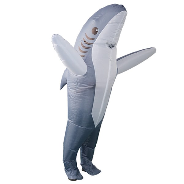 Halloween-festdräkt rolig docka uppblåsbar dräkt julscenföreställning festivalklädsel cosplay Shark gray Adults [150-190cm]