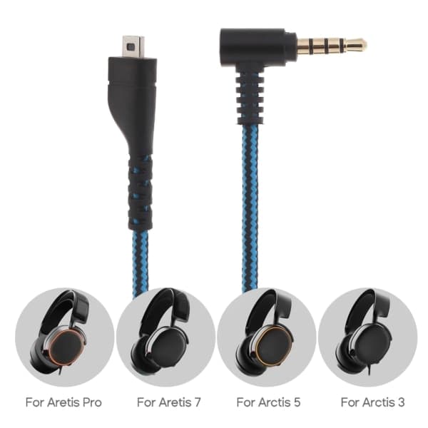 Nylonflätad kabel förlängningssladd för Arctis 3 5 7 Pro Headset flätad kabel