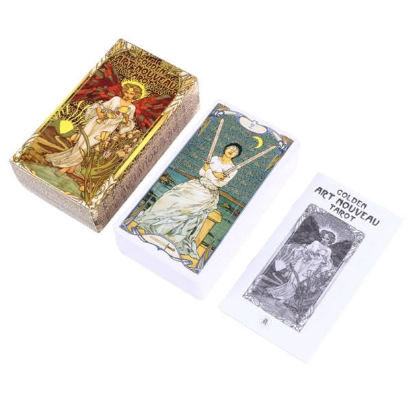 12*7cm Golden Art Nouveau Tarot Card Profetia Divination Family Multicolor en én størrelse
