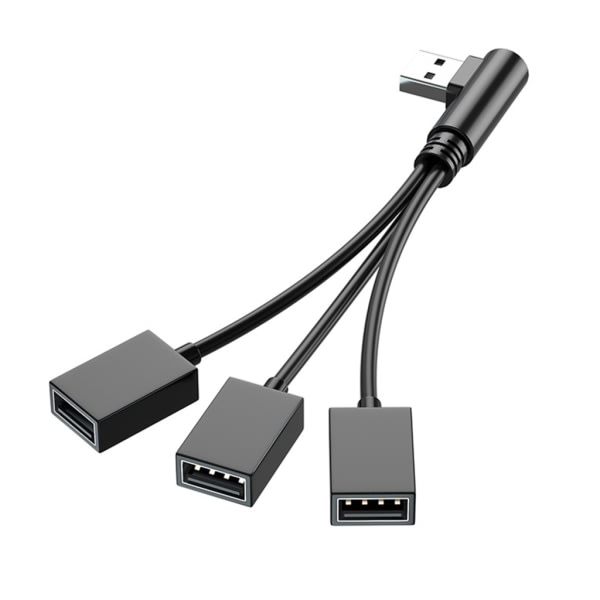 USB Splitter Hub for mobil strøm, bil, datamaskin USB hann-til-hun-laderkabel Datakabel-forlengelsesadapter null - Venstre bøy