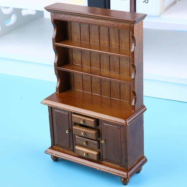 1:12 Dockhus Mini Möbel Bokhylla Modell (Vit) 1 Styck färg 3