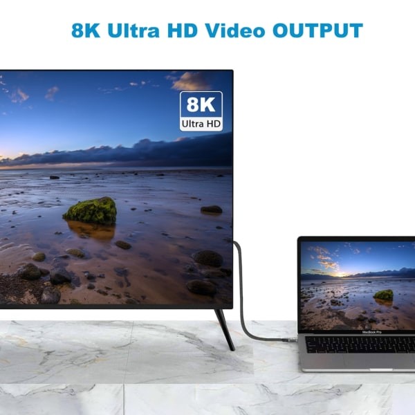 USB4.0 40 Gbps Type-C til C-kabel PD3.1 240W lynrask ladekabel 8K60Hz for PS-5 Spillbryter - Bærbar PC
