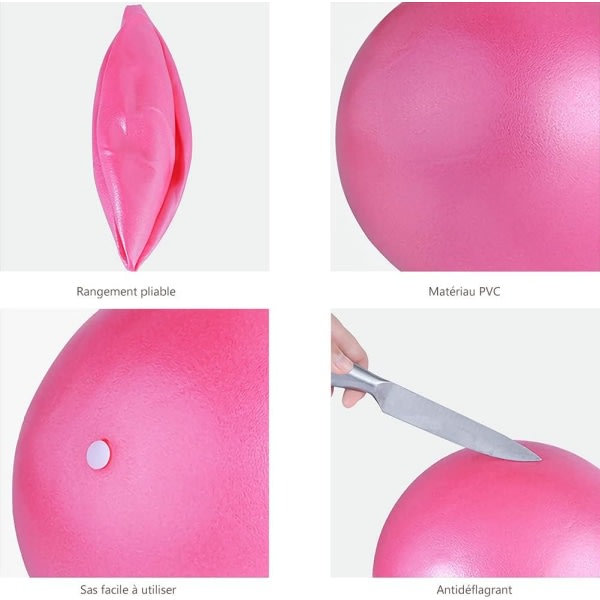 Ball Yoga Ball for Fitness Pilates and-Ball Gym 25cm Gymnastik Yoga Ball-Rosa