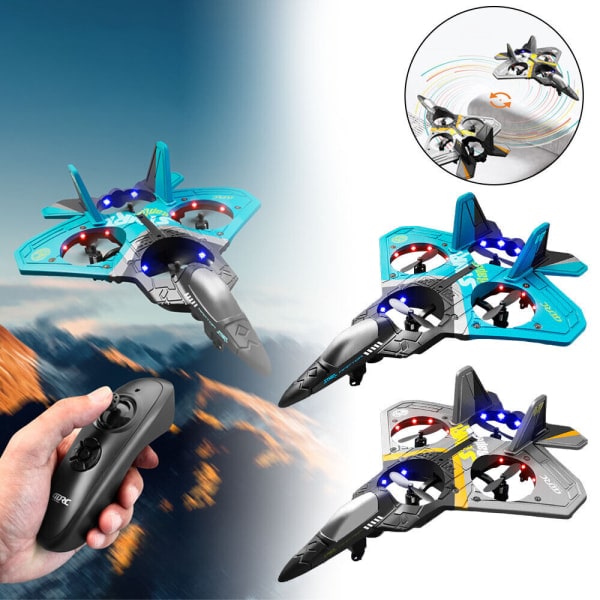 V17 RC Kaukosäädin Super Fighter Lentokone Lahja Lapsille Sininen