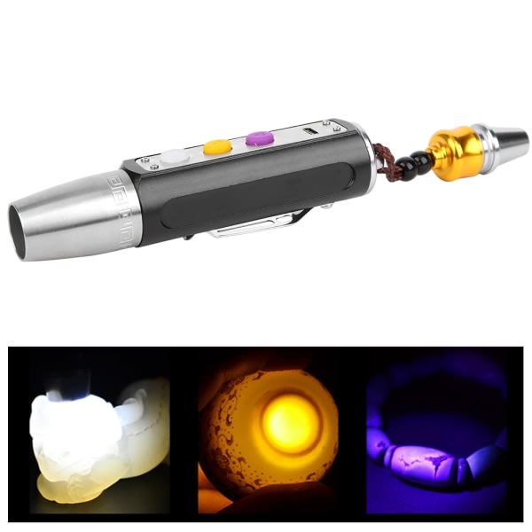 Bärbar 3 lysdioder Expert Jades ficklampa ficklampa USB uppladdningsbar