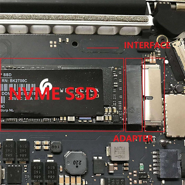 M.2 NVME MacBook SSD-konverteradapter för uppgraderad MacBook Air Pro Retina mitten av 2013-2017, AHCI SSD-uppgraderingskit