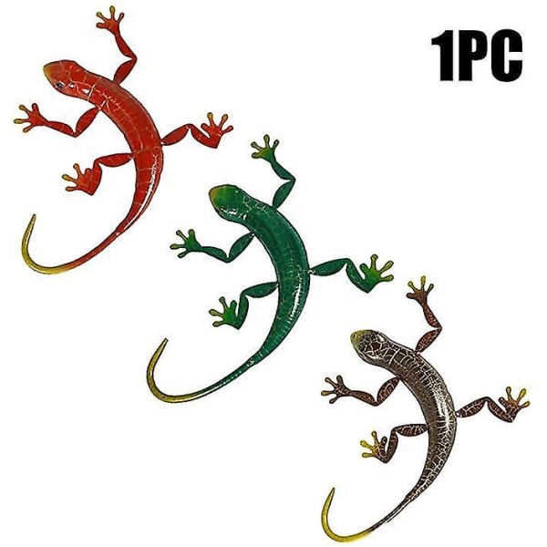 Metall Gecko seinäkoriste sisä- ja ulkotiloihin, ripustettava nurmikon veistos