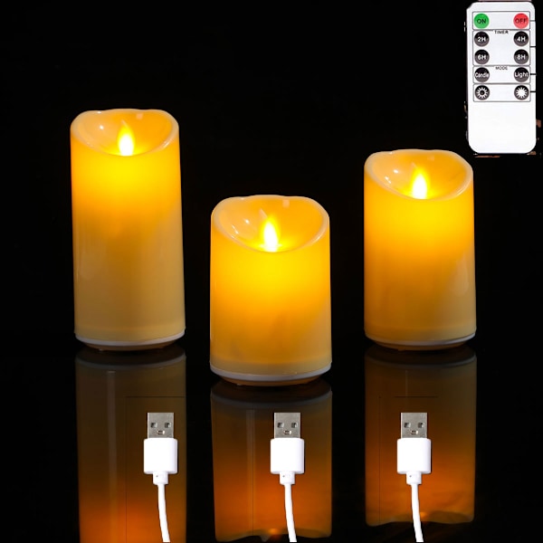 3pcs USB charging remote control swing plastic candle lamp wedding hall church party bar special candle lamp