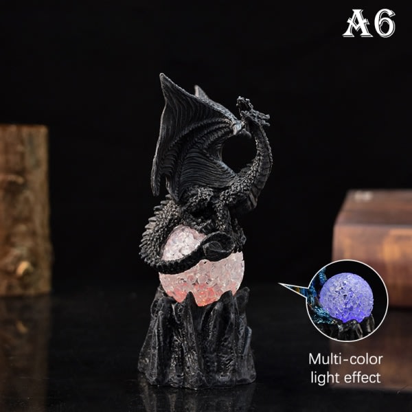 Farveskiftende Lava Resin Base Dragon Statyer Luminescent Holy Dr A9 onesize A9 onesize