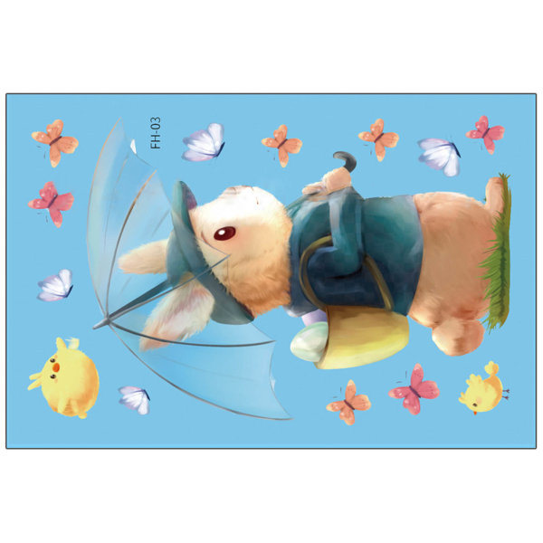 Pääsiäis-tarrat Cartoon Rabbit Egg PVC Staattinen sähkötarra Seinäkoriste null - 4