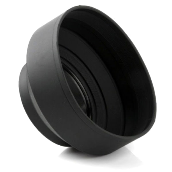 Universal 3-trins sammenklappelig 3-i-1 gummi foldbar modlysblænde Su Black 52mm Black 52mm