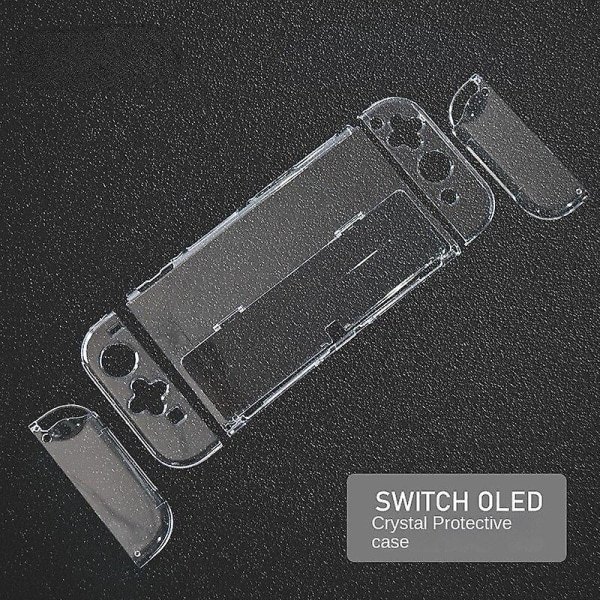 För Nintendo Switch OLED skyddande skal split NS kristall genomskinlig spelvärd kringutrustning