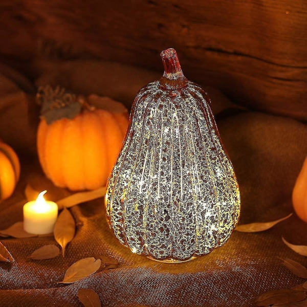 Glødende glass gresskarlampe for Halloween - Gratis frakt