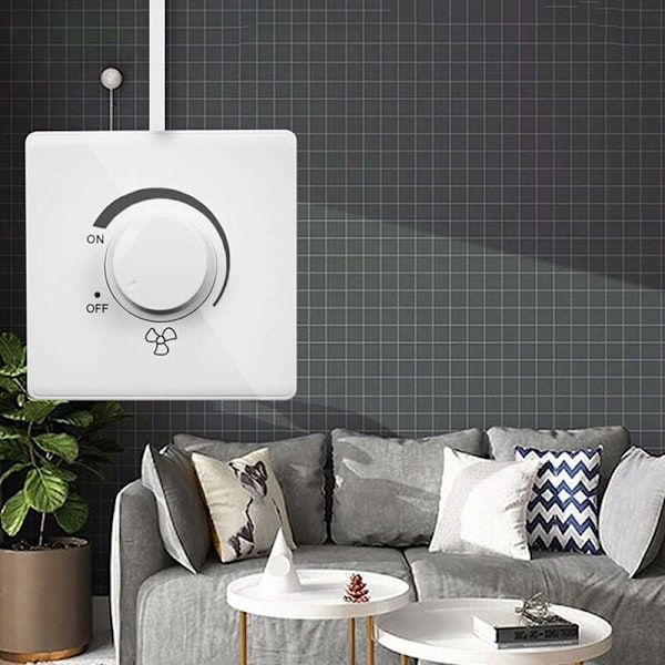 86 Typ Takfläkt Steglös Hastighetsregulator Väggströmbrytare 220V 10A Takfläkt Hastighetskontroll Strömbrytare Vit
