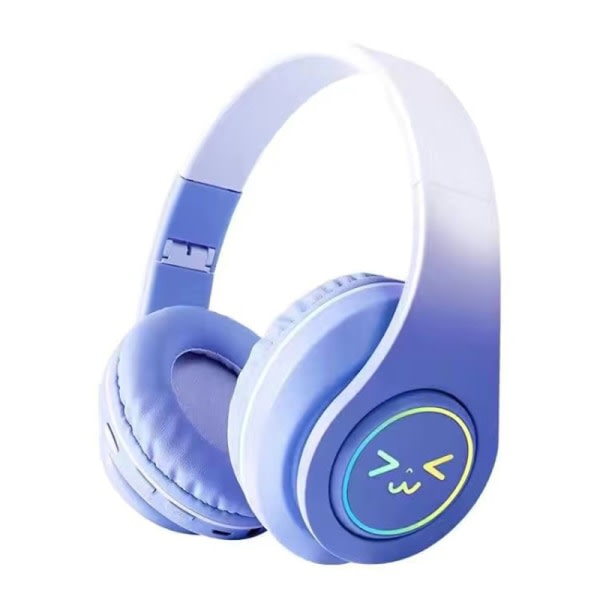 Gradientfärg e Smile Headset Bluetooth Hörlurar Trådlös Mus Blå