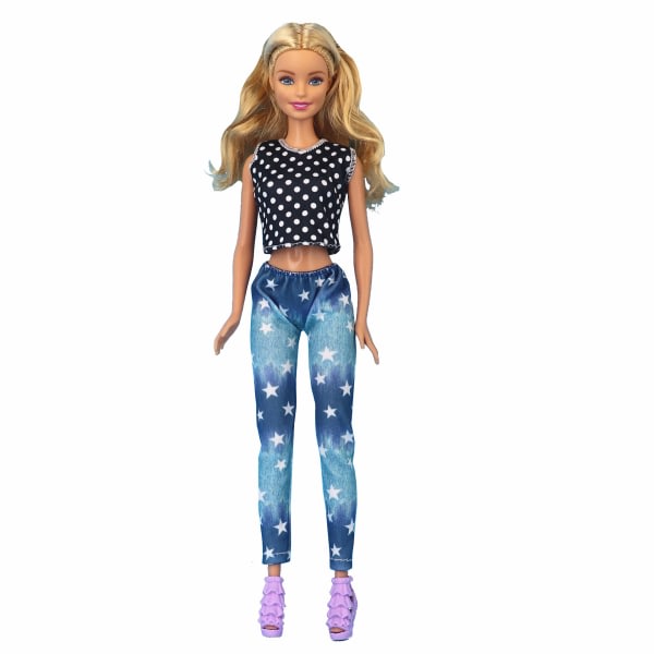 Barbie-moteantrekk, 10 stykker, 10 dukketilbehør, for