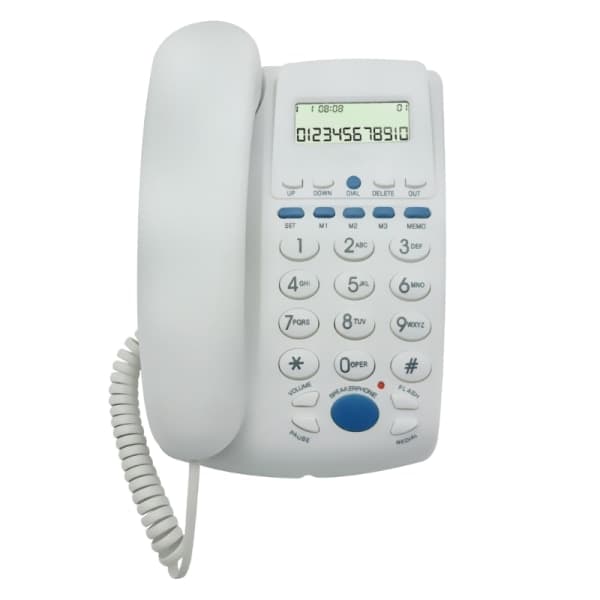 Fastnettelefon med ledning Store knapper Husholdningsfirma Fastnettelefon