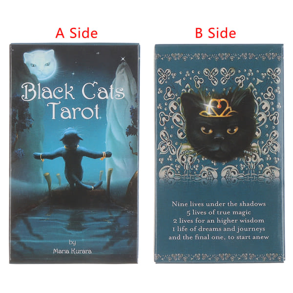 Black Cats Tarot Cards Oracle Card Tarot Family Party Board Gam Flerfarget én størrelse Multicolor one size