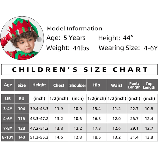 Keijuasu, Lasten Poikien ja Tyttöjen Jouluasu, Joulukeiju Onesie Joulukarnevaali Juhliin (104-140) 3-10 Vuotta Boys 4-6 years