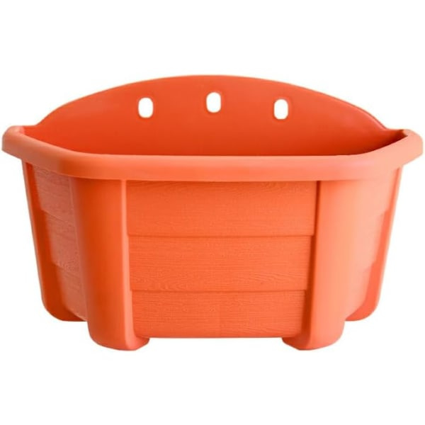 Tegelröd väggkruka i plast, blomkruka