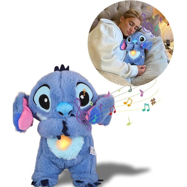30 cm Stitch Åndedræts-plysdukke - Sovende legetøj til børn Pink