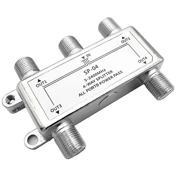 4 Way Coax Splitter för HDTV, satellit, höghastighetsinternet, förstärkare, antenn