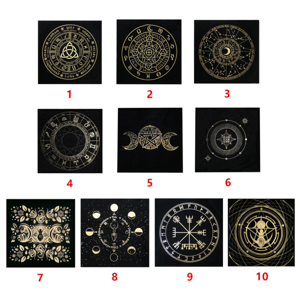 Neliömäinen pöytäliina ennustamiseen alttarille lautapelille tarot-alustalle runoille astrologian oraakkelille lautapelialustalle 13