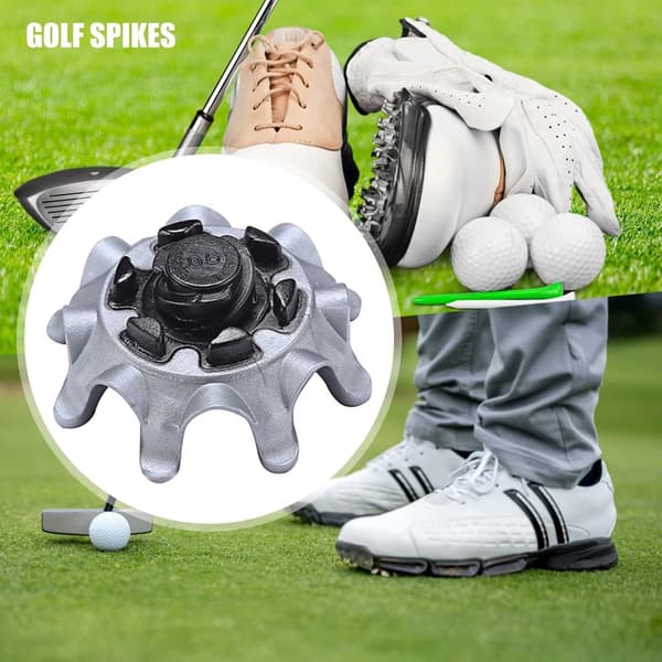 14 stk. Golfsko-spikes udskiftningsknopper, bløde Quick-Twist gummigreb til golfsko, nem installation, grå/sort, gave til golftræning