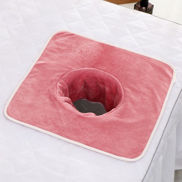 35*35cm Skönhetssalong SPA Massagebänk Planka Ansiktshandduk med hål Rosa one size Pink one size