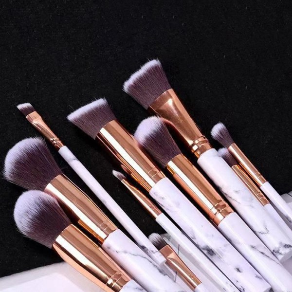 10-delt makeupbørste sæt blush foundation børste øjenskygge concealer pink one size pink one size