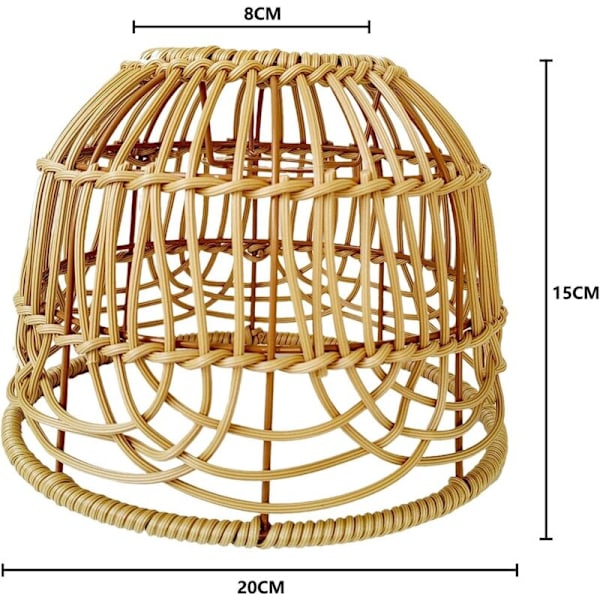 Kreativ Scandi Lampeskærm Naturlig Lampedekoration Hængelampe Vævet Lampeskærm E26 Flet Lampeskærm Pendel Lampe Cover til Tehus, Brun