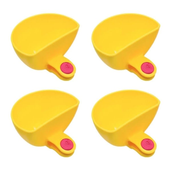 4x Dip Clip-skålar för tallriksås Grab Clip-on Dip-hållare Dipbehållare Gul Yellow