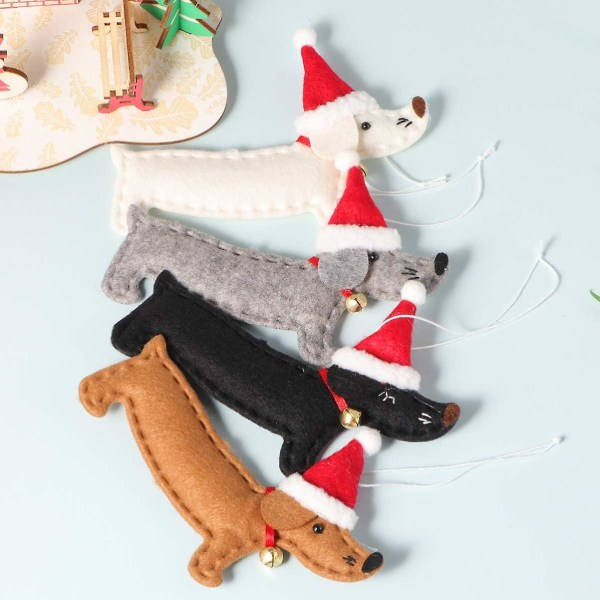 Julgranshänge Tax Hundprydnader Julhängande prydnader Festtillbehör 4st