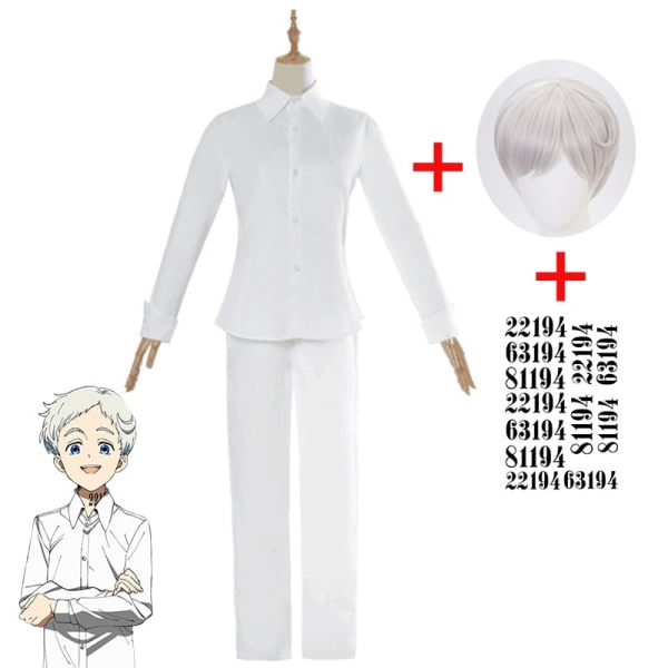 The Promised Neverland Cosplay-asu Oppilaiden uniformu Emma Norman Ray Cosplay-peruukki Pestävät tatuointitarrat NO.22194/63194/81194 8 S