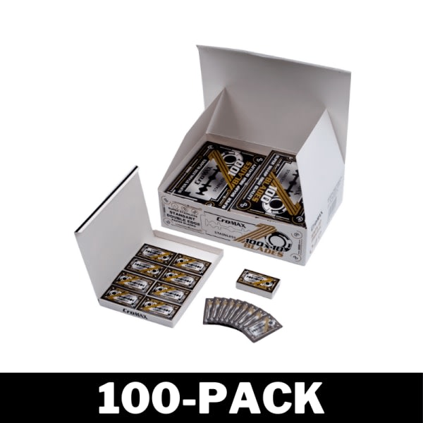 Rakblad Premium Dubbelrakblad frisør i rustfritt stål (100-pakk) (100-Pack)
