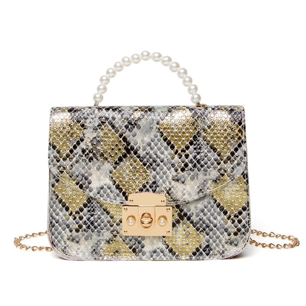 Mode Crossbody-käsilaukut Naiset Krokotyyli Pearl Chain A2