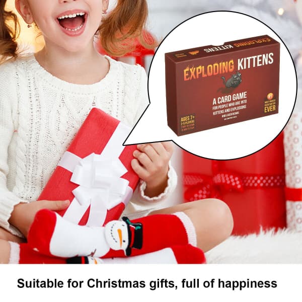 Exploding Kittens -alkuperäinen korttipeli, sopii perheille ja juhliin
