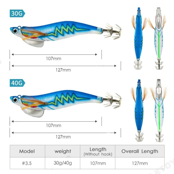 Squid Hook Octopus Bait FÄRG D - 30G FÄRG D - 30G
