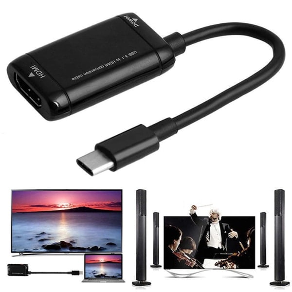 USB-C Typ C till HDMI-kompatibel adapter USB 3.1-kabel för MHL A