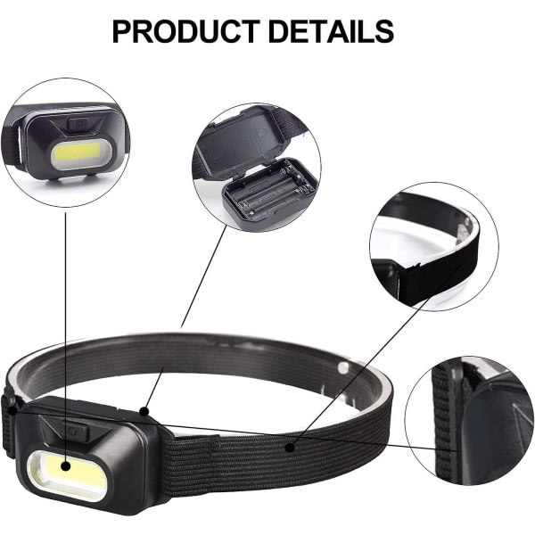 2-delad LED-pannlampa, huvudlampa, professionell pannlampa, Onnight pannlampa, fiske pannlampa, kraftfull LED-pannlampa