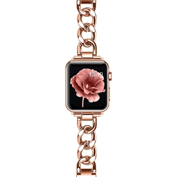 Armband i rostfritt stål är lämpligt för Apple Watch -rem iWatch roséguld 42mm/44mm