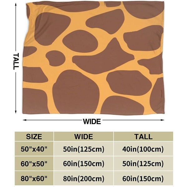 Rolig Giraf Print Fleece Tæppe Let Blød Hyggelig Sovesofa Stue Alle Sæsoner-o258 50x40in 125x100cm