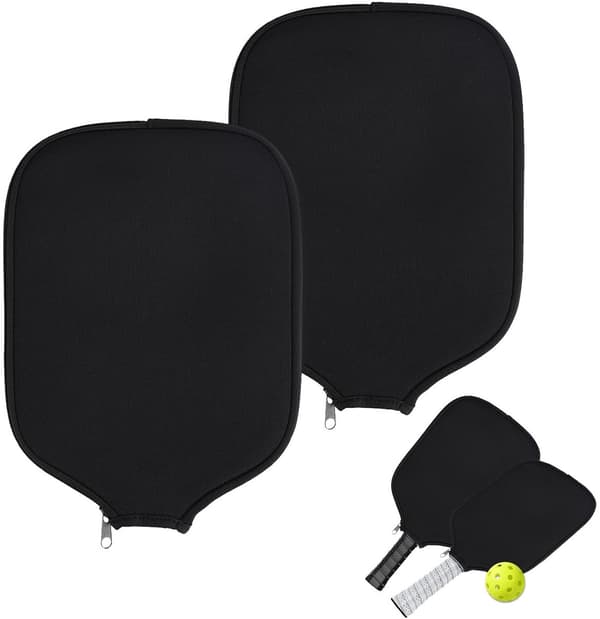 2-pack Pickleball-racketfodral, neoprenfodral med dragkedja, stötdämpande skydd för resor, passar standardracketar