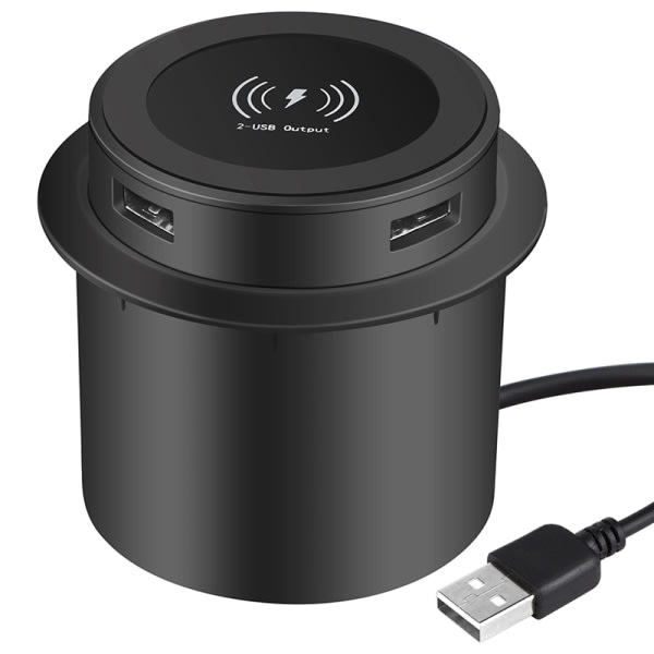 Pop-up skrivebord Indbygget hurtig trådløs oplader med USB-port