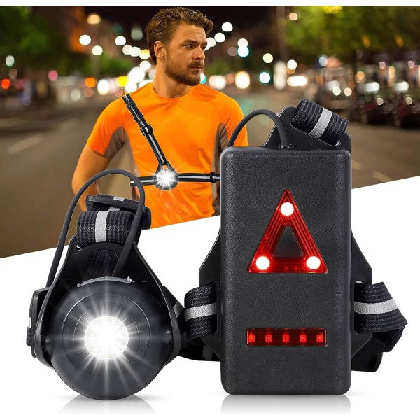 Nattljus, USB-oppladbar brystlampe med 90°