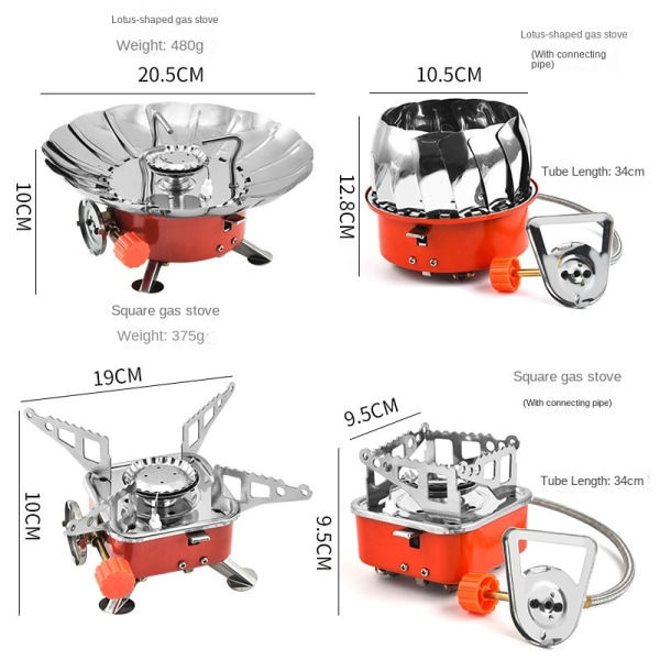 Utomhus picknick Gasbrænder Camping Vandring Fiske Mini Gasspis Cook BBQ lotus