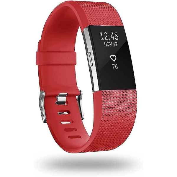 Fitbit Charge 2, Classic & Special Edition -yhteensopivat vaihtohihnat, säädettävät urheilurannekkeet, punainen Red Small