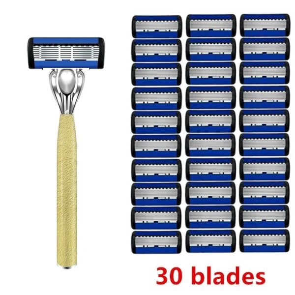 Guld Mønster Razor Klassisk 6-lags Razor til Mænds Barbering og Kvinders Hårborttagning Razor Blades Manuel Razor 6 Blades 6 blades