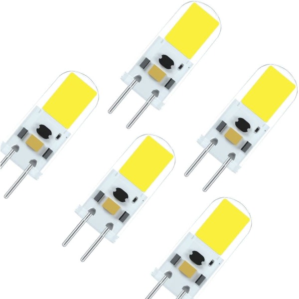 5:n LED-lamppu G6.35 GY6.35 LED 2W AC DC12V Cool White 6000K