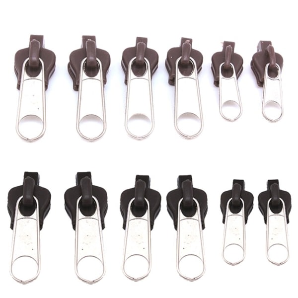 12 stk 3 størrelser Universal Instant Fix lynlås reparations sæt udskiftning sort onesize Black onesize